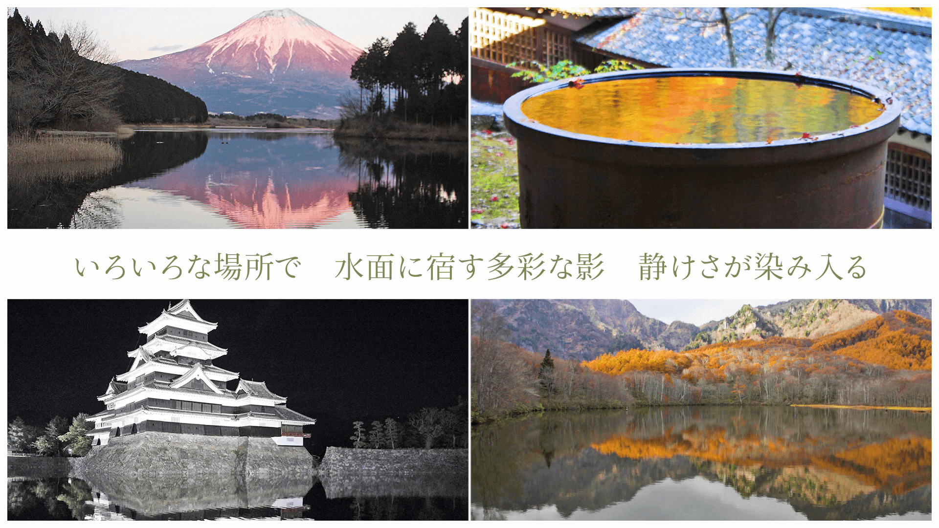 いろいろな場所で 水面に宿す多彩な影 静けさが染み入る